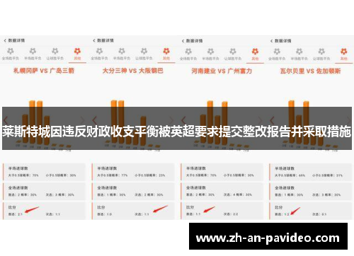 莱斯特城因违反财政收支平衡被英超要求提交整改报告并采取措施 莱斯特城因违反财政收支平衡被英超要求提交整改报告并采取措施